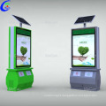 Sided solar outdoor advertising trash bin light box